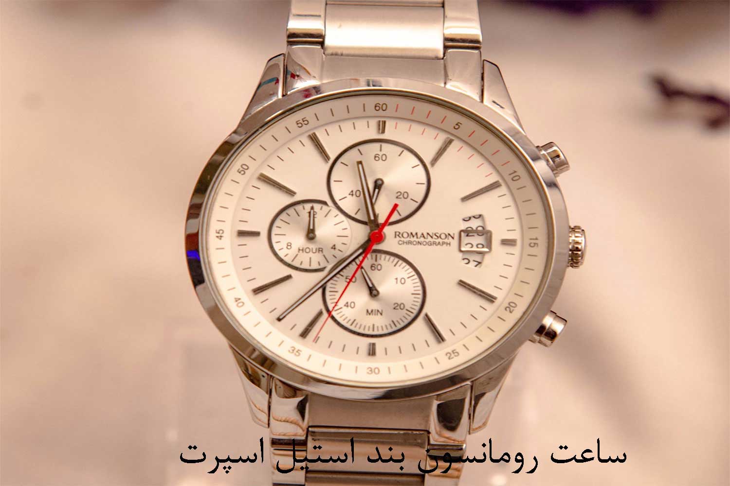ساعت اسپرت سه موتوره بند استیل رومانسون